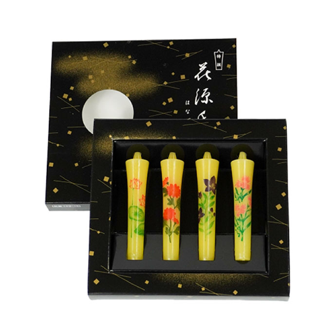 東海製蝋 絵ローソク 花源氏 4本入(蓮・菊・桔梗・撫子)